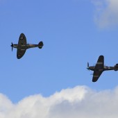Spitfire and Hurricane flypast for Project Propeller!